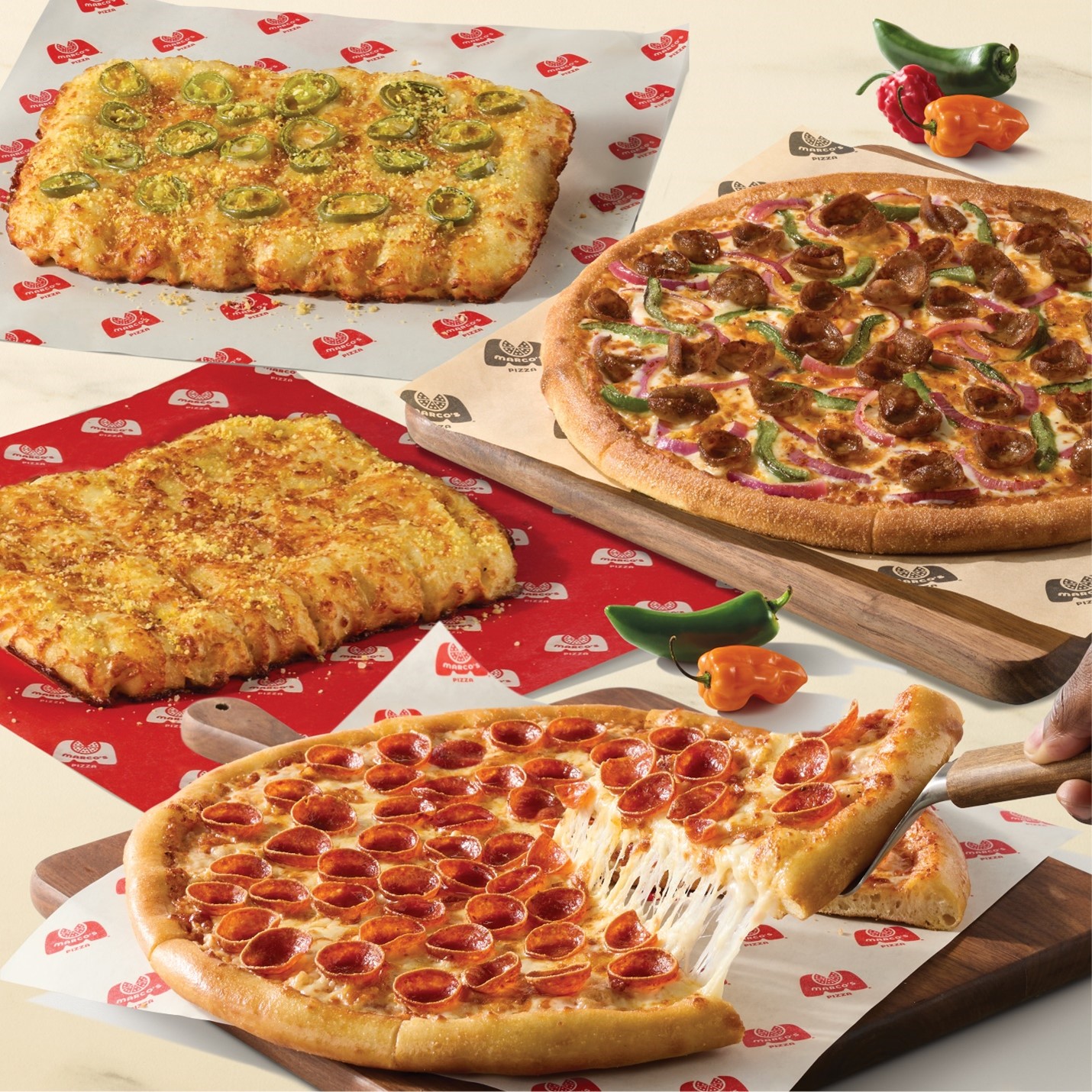 Featured image for “Marco’s Pizza® Brings Back the Heat with Fiery Flavors Pizzas and Breads”